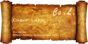 Csupor Lajos névjegykártya